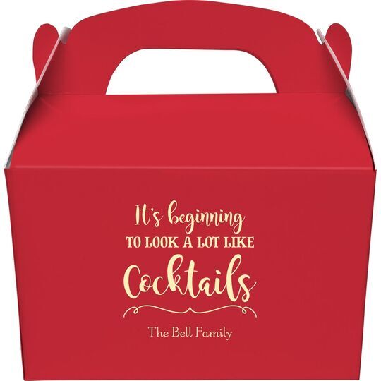 It's Beginning To Look A Lot Like Cocktails Gable Favor Boxes